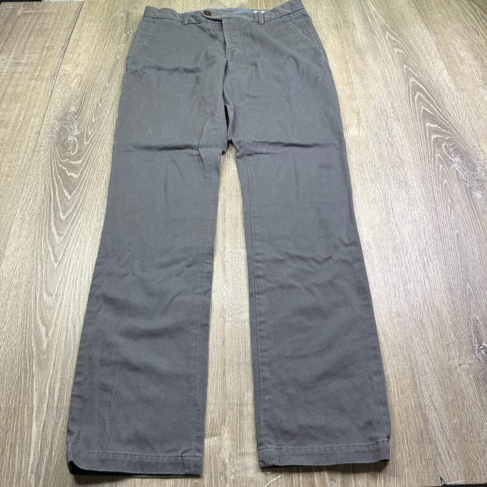 Gustin Mens Gray Washed Slim Fit Button Fly Pockets Outdoor Chino Pants Size 33